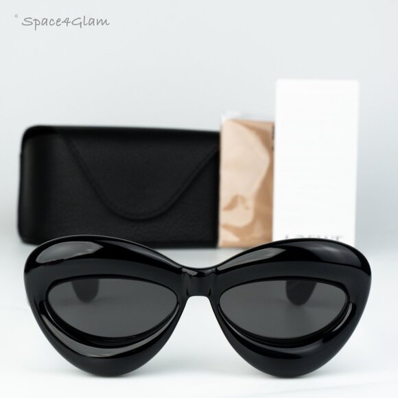 Loewe Men Sunglasses Black Grey Cat Eye LW40097I INFLATED 01A NEW AUTHENTIC